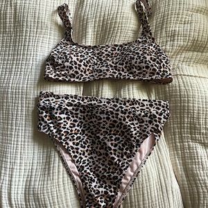 Xhilaration by Target Leopard High Waist Bikini Set NWT